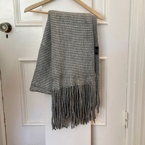 Large Gray Striped Scarf
